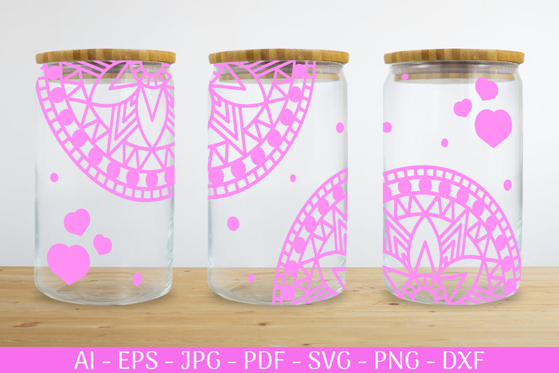 Mandala Can Glass Wrap Designs SVG Bundle 1 - CraftNest - Digital Crafting and Art
