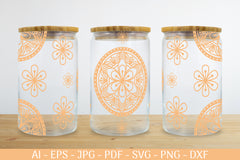 Mandala Can Glass Wrap Designs SVG Bundle 2 - CraftNest - Digital Crafting and Art