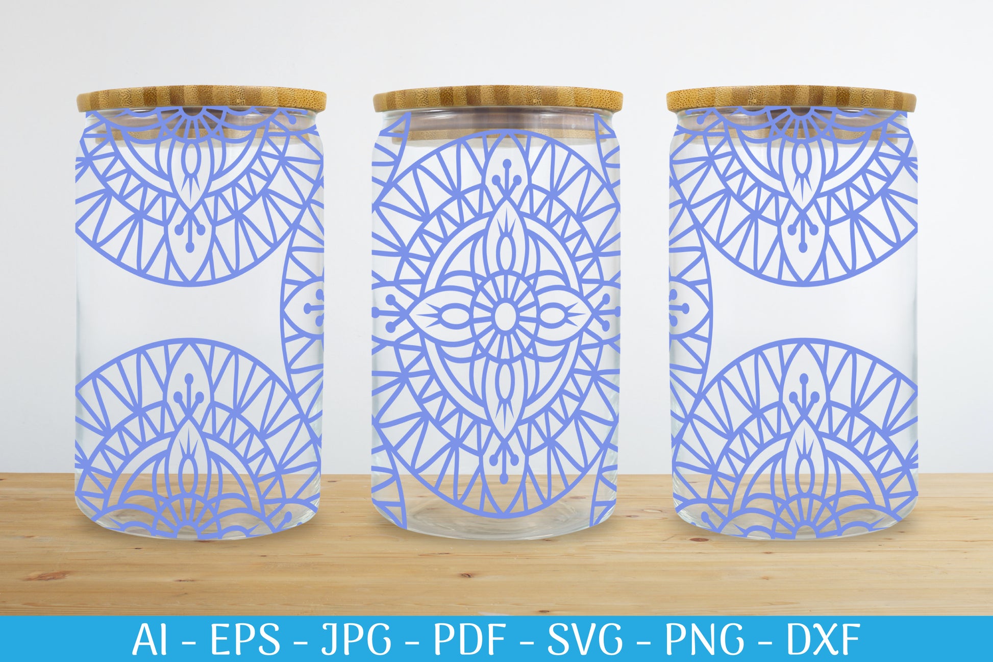 Mandala Designs SVG Bundle: 16 OZ Can Glass Wraps - CraftNest - Digital Crafting and Art