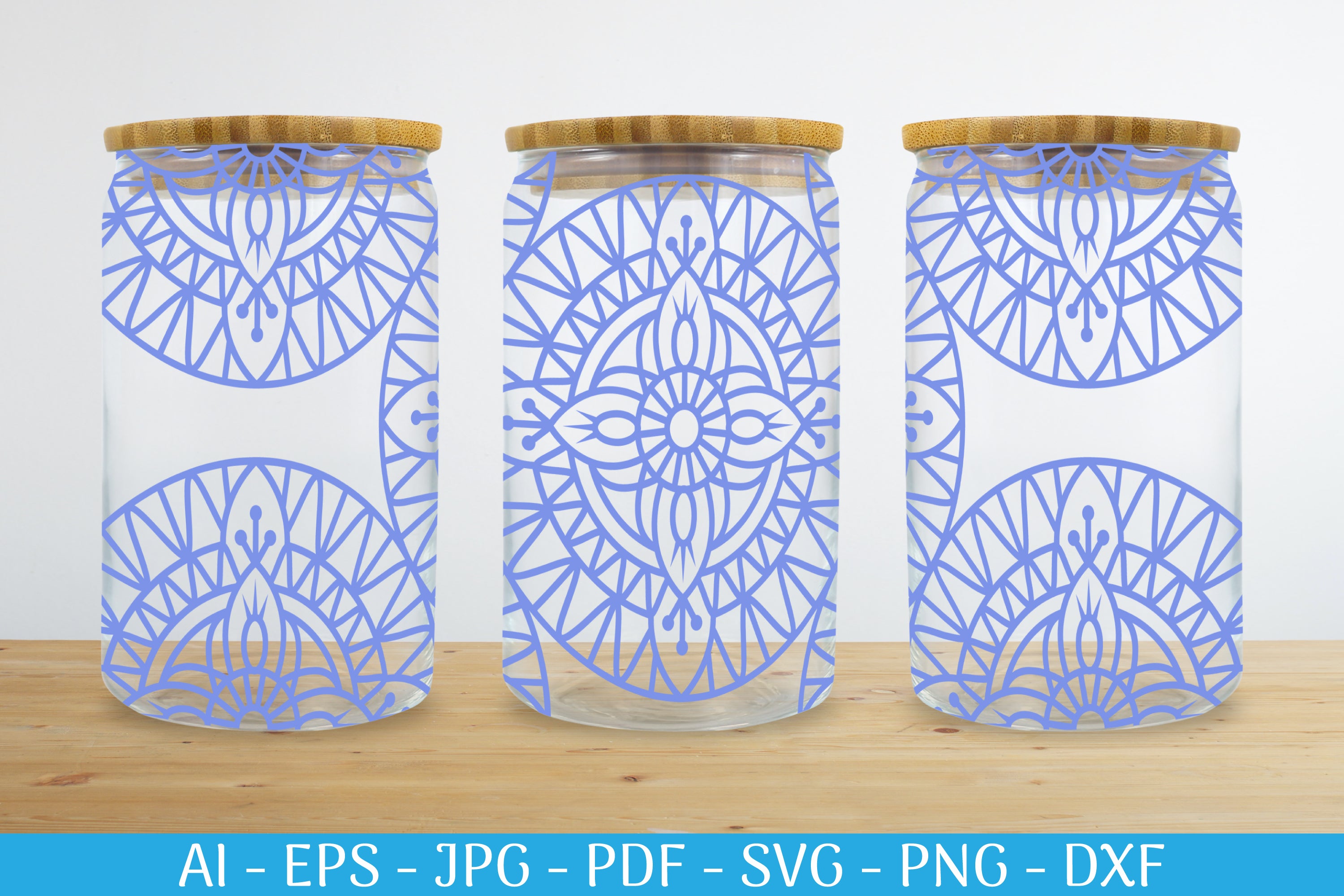 Mandala Designs SVG Bundle: 16 OZ Can Glass Wraps - CraftNest - Digital Crafting and Art