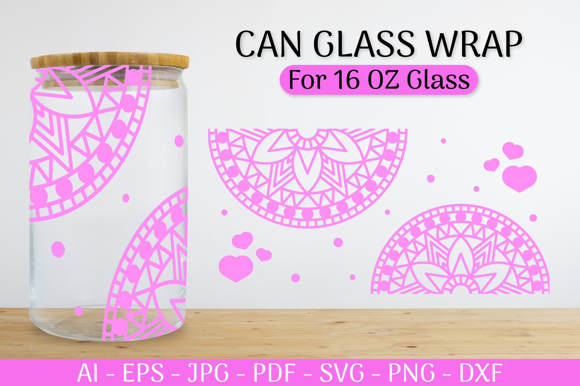 Mandala Can Glass Wrap Designs SVG Bundle 1 - CraftNest - Digital Crafting and Art