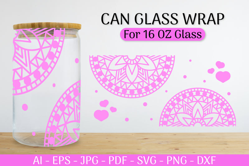 Mandala Can Glass Wrap Designs SVG Bundle 1 - CraftNest - Digital Crafting and Art