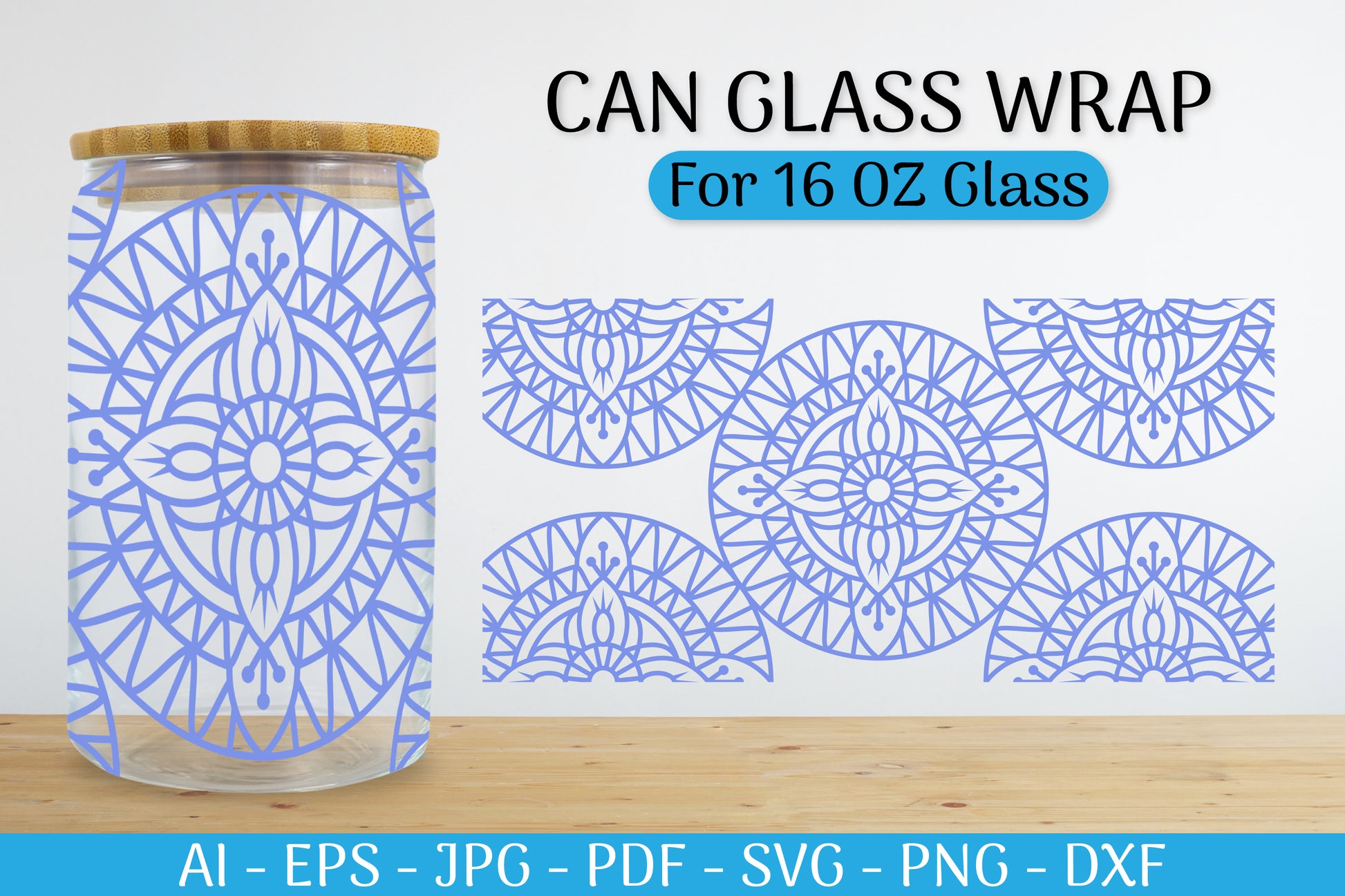 Mandala Designs SVG Bundle: 16 OZ Can Glass Wraps - CraftNest - Digital Crafting and Art