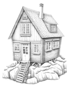 Norwegian Tiny House Coloring Book - CraftNest - Digital Crafting and Art