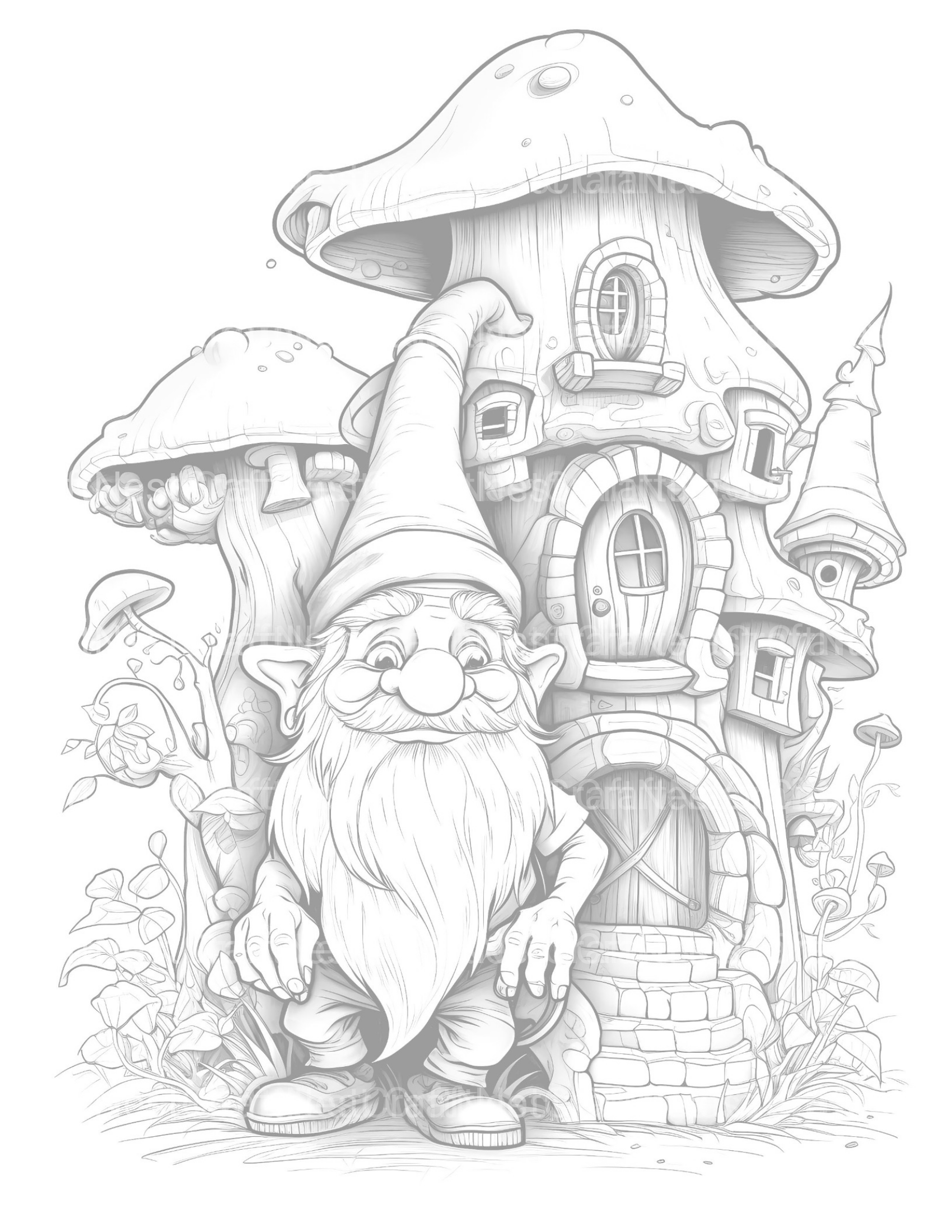 Gnome Coloring Book 2 - CraftNest - Digital Crafting and Art