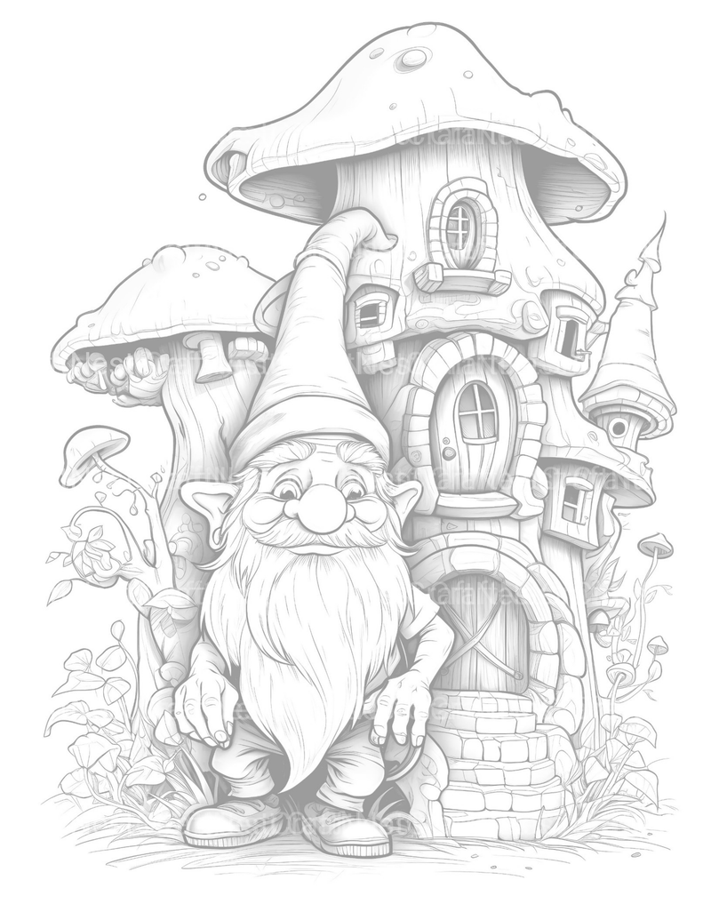Gnome Coloring Book 2 - CraftNest - Digital Crafting and Art