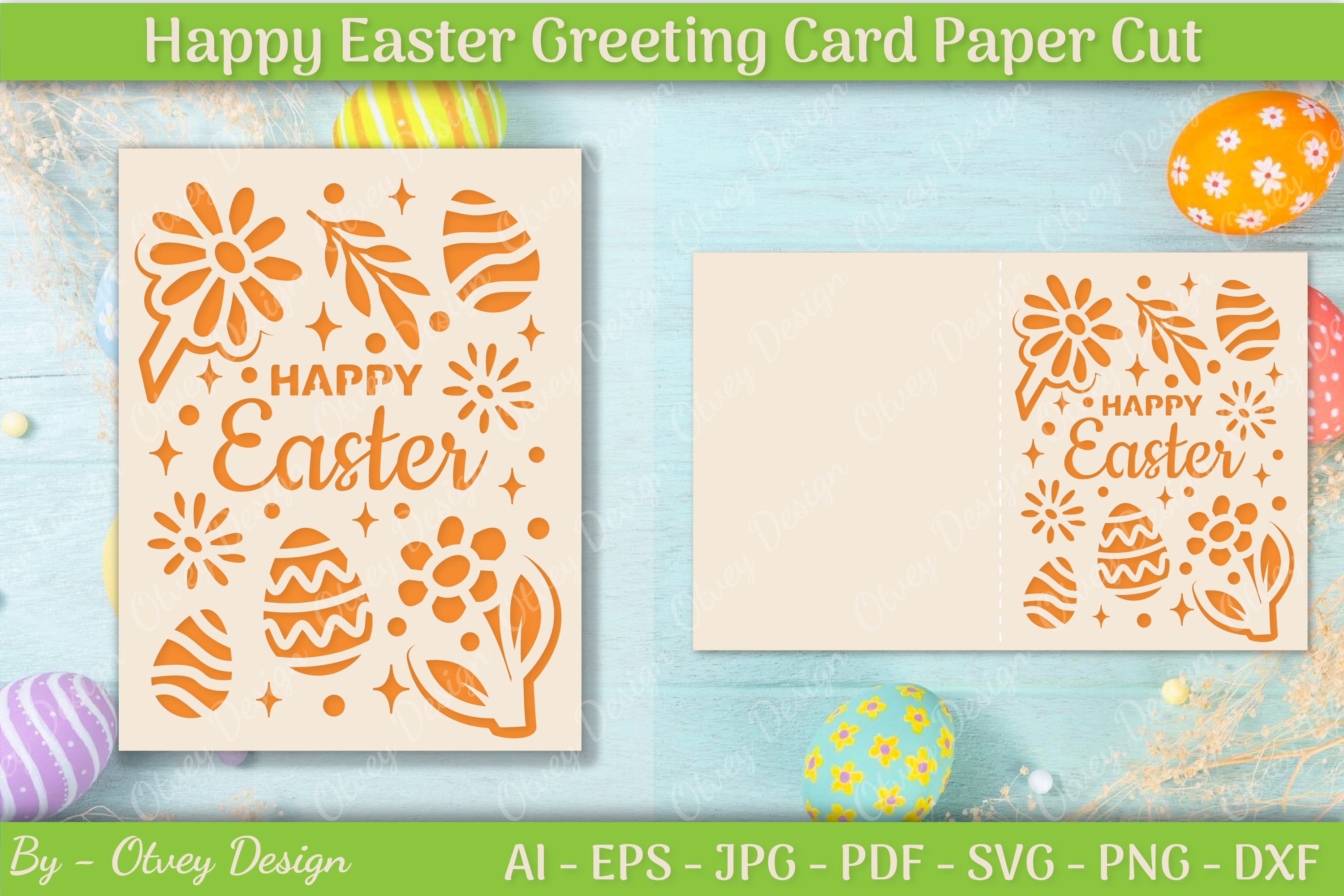 Easter Greeting Card SVG Bundle 8 - CraftNest - Digital Crafting and Art