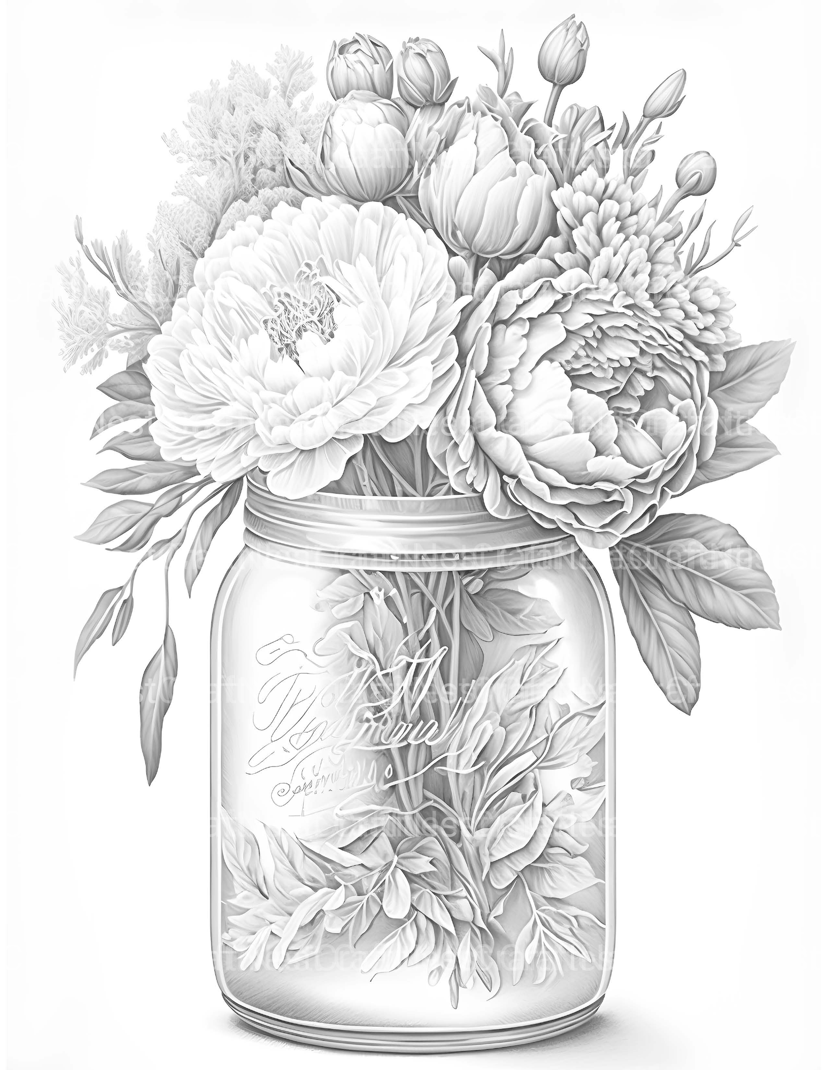 Peony Flower Coloring Book - CraftNest - Digital Crafting and Art