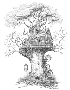 Treehouse Coloring Book 3 - CraftNest - Digital Crafting and Art