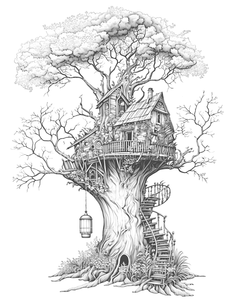 Treehouse Coloring Book 3 - CraftNest - Digital Crafting and Art