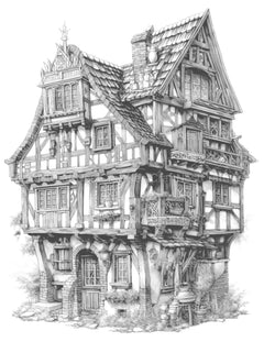 Medieval Tiny House Coloring Book - CraftNest - Digital Crafting and Art