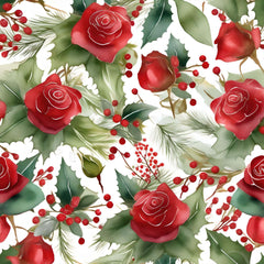 Christmas Roses Seamless Digital Paper - CraftNest - Digital Crafting and Art