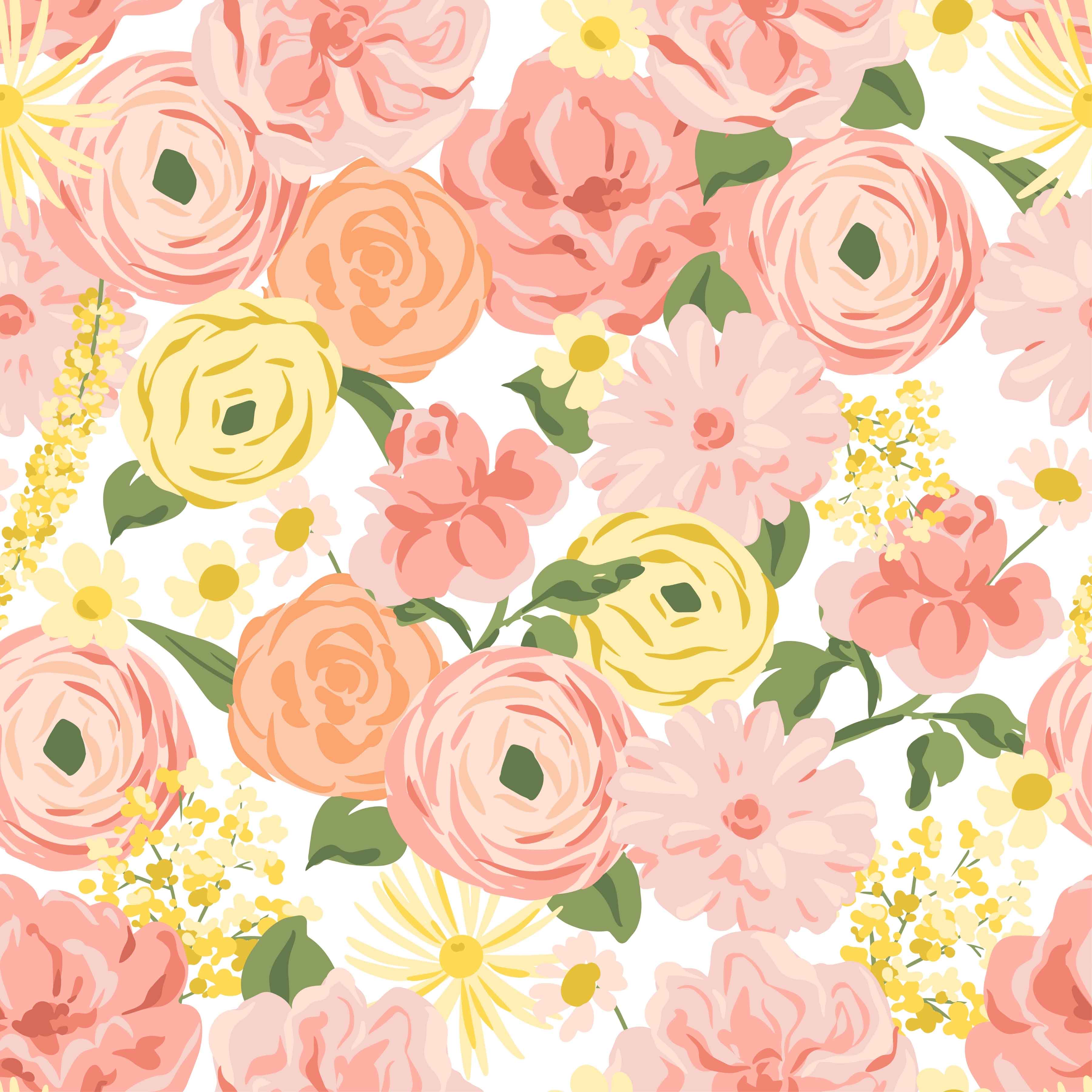 Peach Blossom Seamless Digital Paper - CraftNest - Digital Crafting and Art