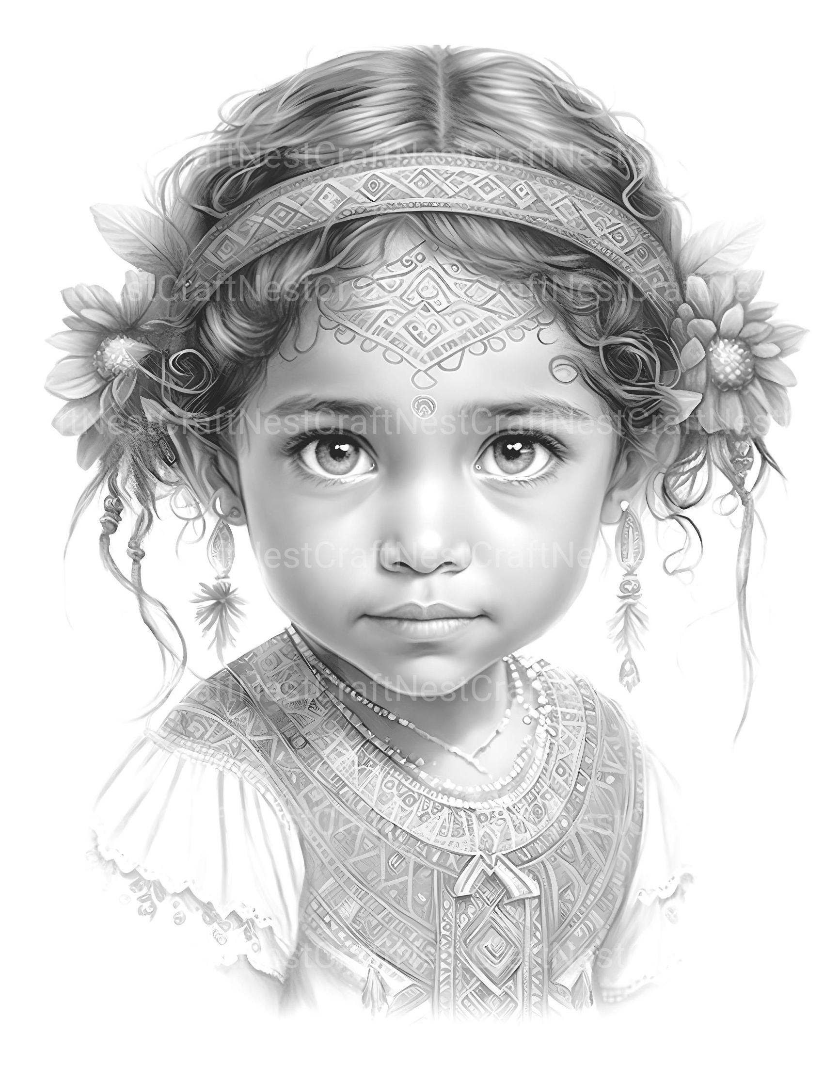 Cute Maya Girl Coloring Book - CraftNest - Digital Crafting and Art