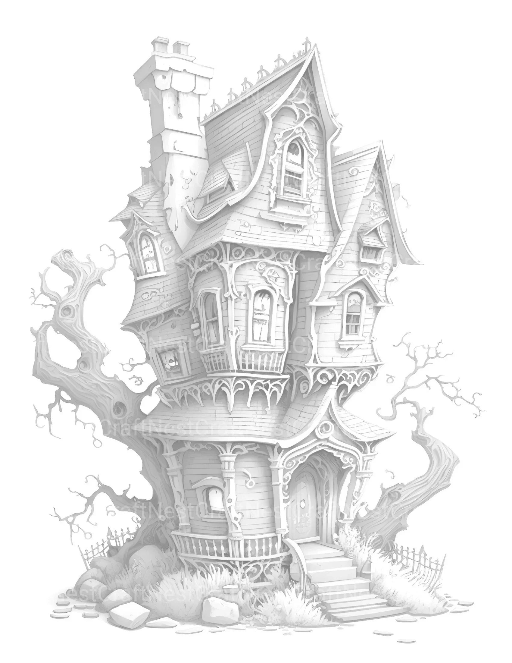 Haunted House Coloring Book - CraftNest - Digital Crafting and Art