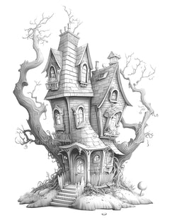Haunted House Coloring Book - CraftNest - Digital Crafting and Art