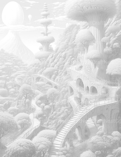 Sci-Fi Landscape Coloring Book - CraftNest - Digital Crafting and Art