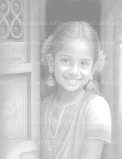 Indian Girl Coloring Book - CraftNest - Digital Crafting and Art