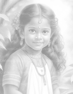 Indian Girl Coloring Book - CraftNest - Digital Crafting and Art