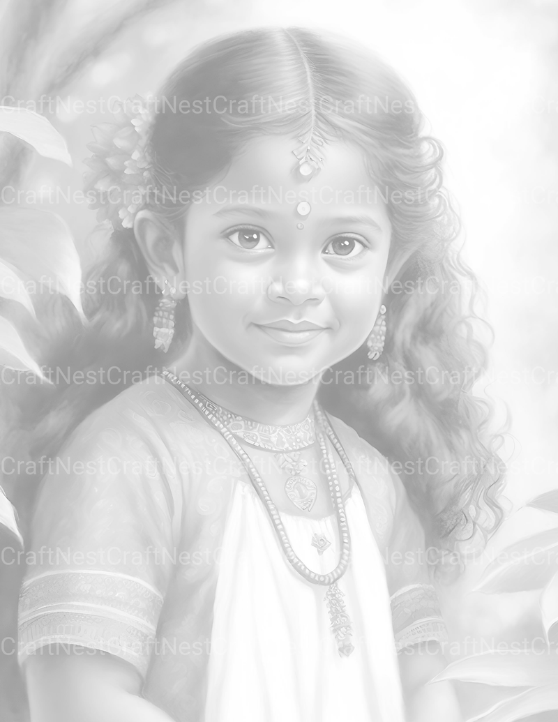 Indian Girl Coloring Book - CraftNest - Digital Crafting and Art