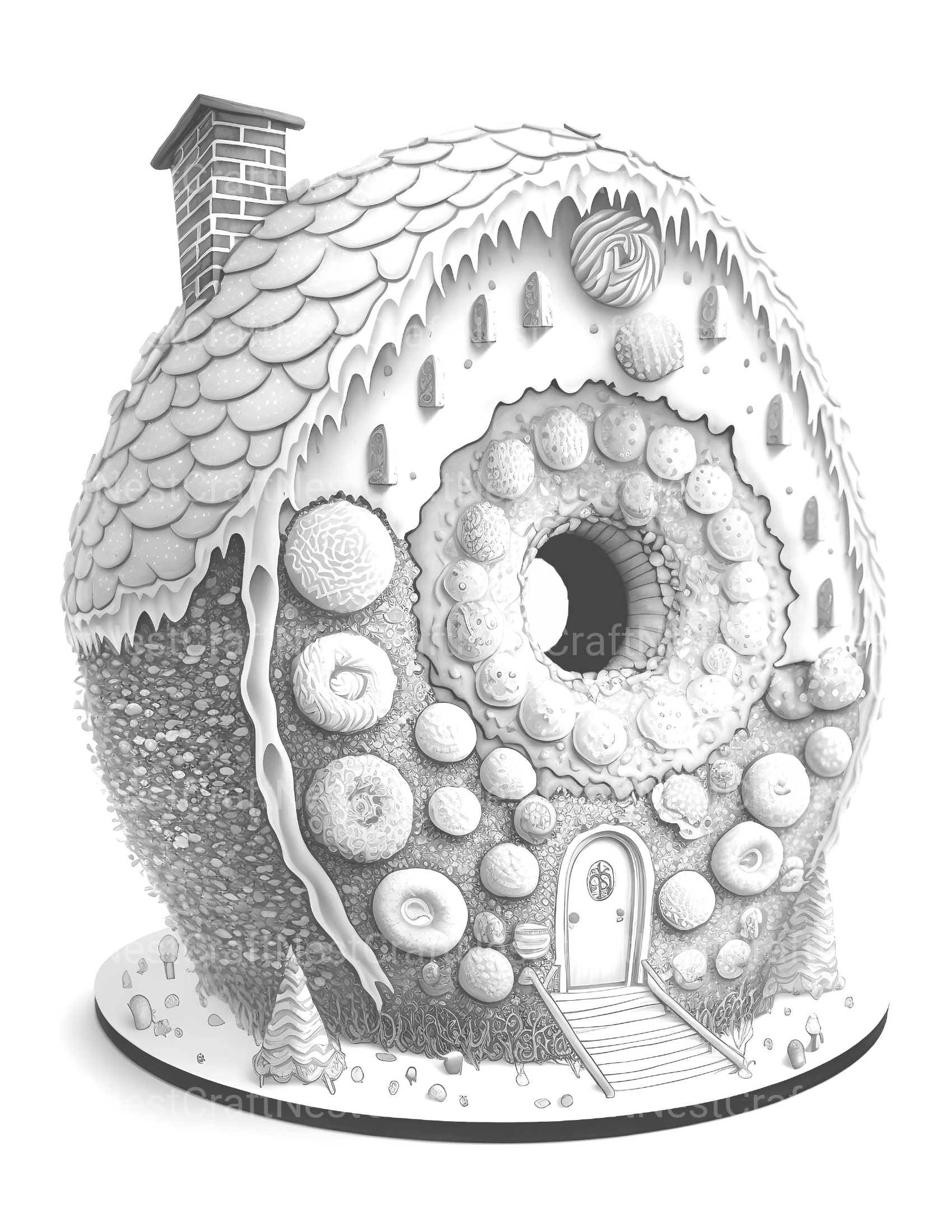 Donut House Coloring Book - CraftNest - Digital Crafting and Art