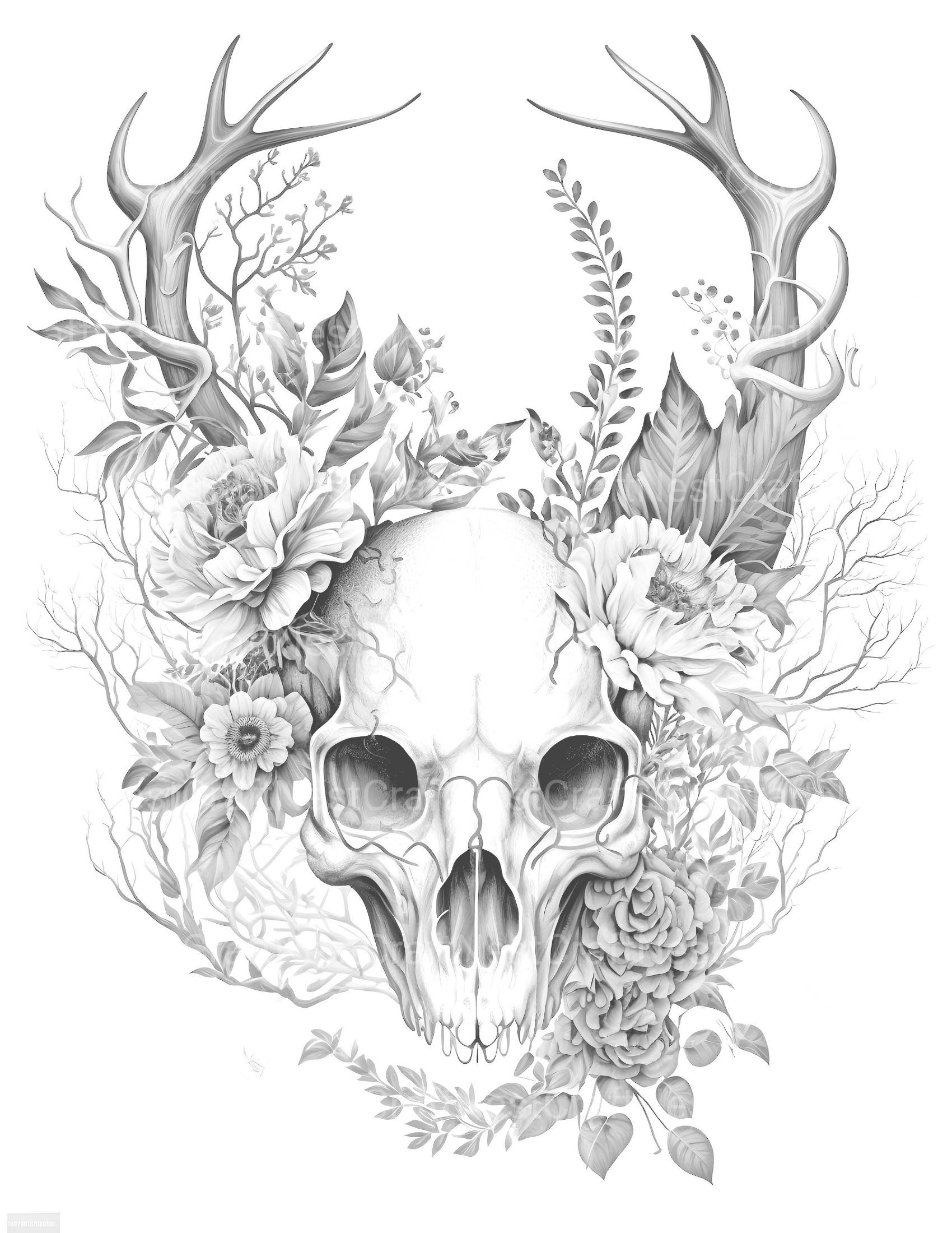 Floral Skull Coloring Book - CraftNest - Digital Crafting and Art
