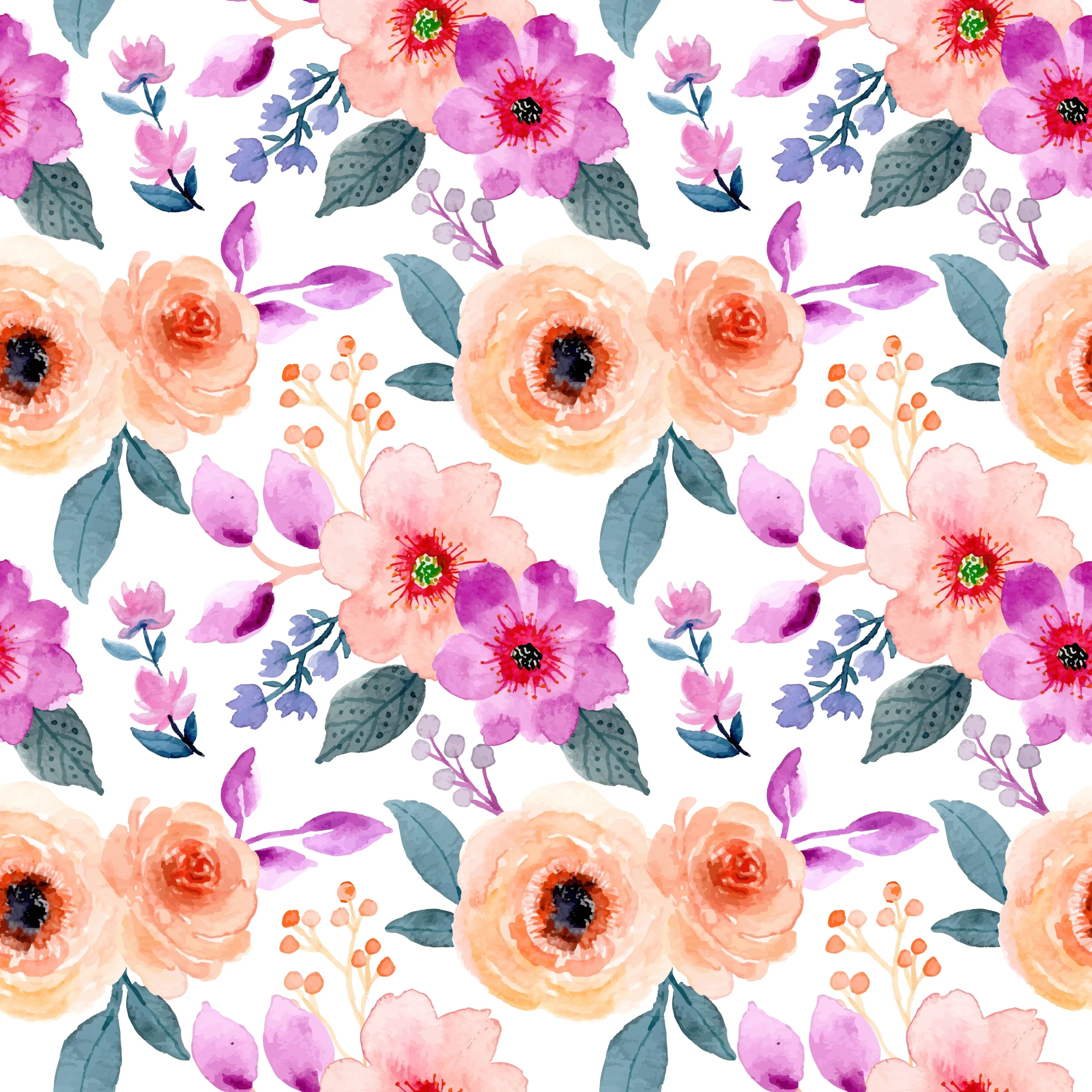 Ink Flowers Seamless Digital Paper - CraftNest - Digital Crafting and Art