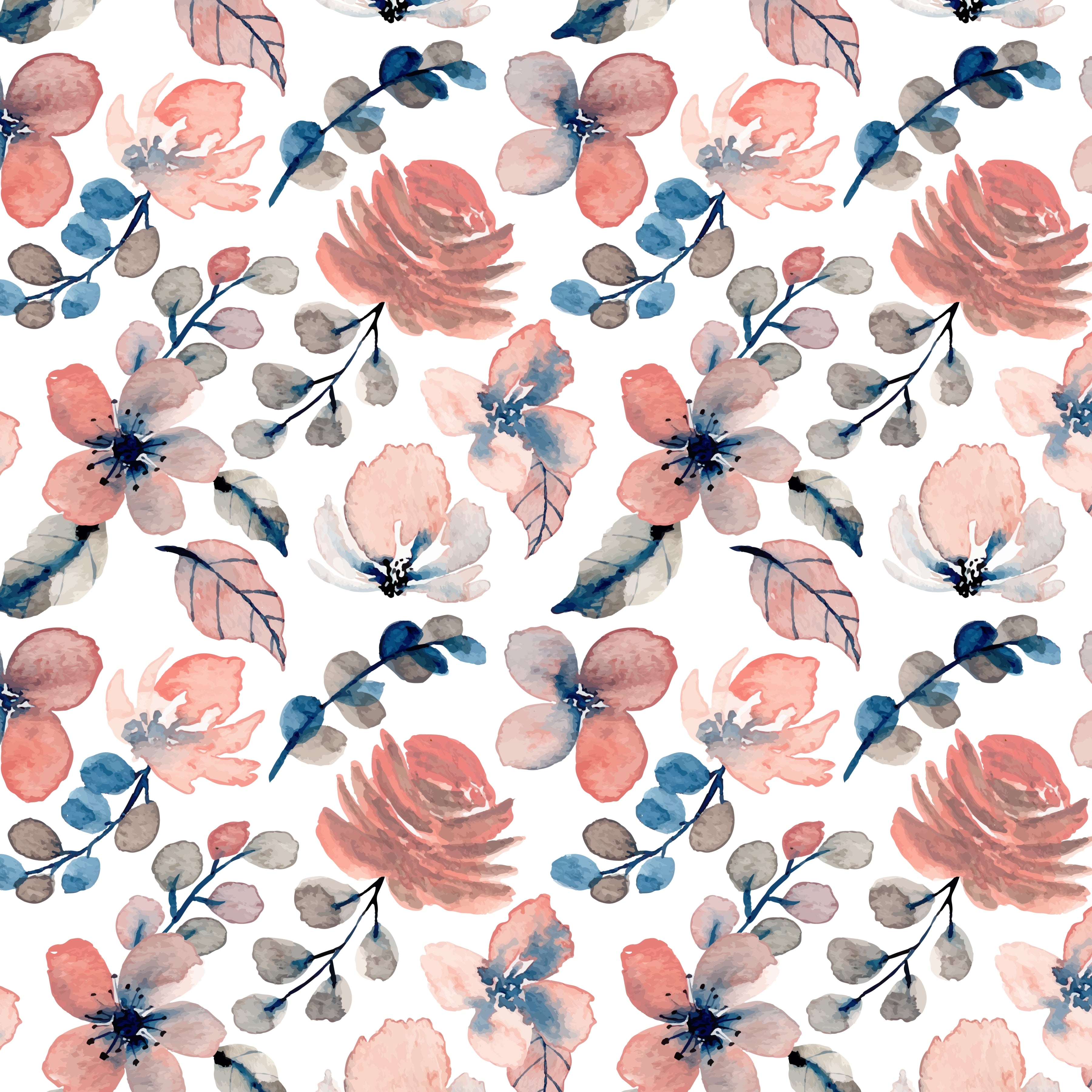 Cottage Chic Flower Seamless Digital Paper - CraftNest - Digital Crafting and Art