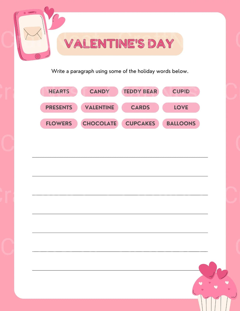 Valentine's Day Activity Book for Kids - CraftNest - Digital Crafting and Art