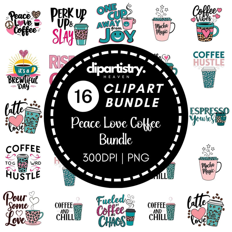 Peace Love Coffee Clipart - CraftNest - Digital Crafting and Art