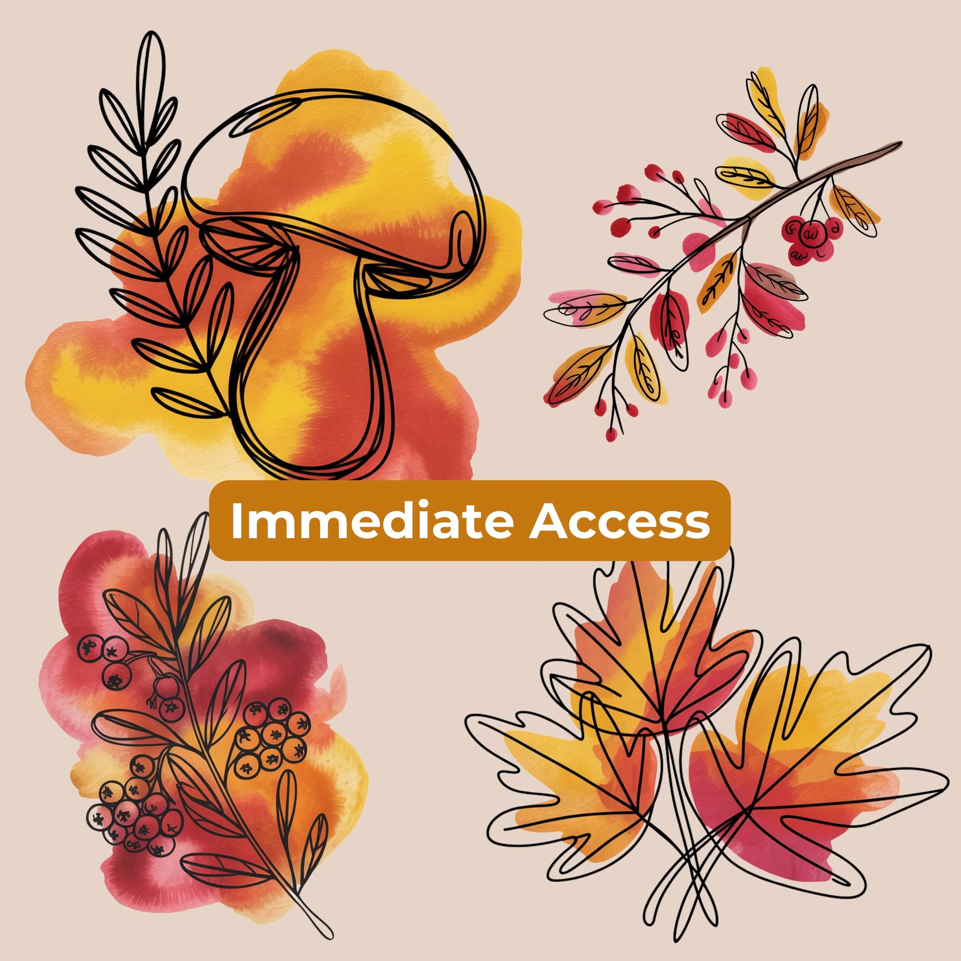 Fall Doodle Minimalist Elements Clipart Bundle - CraftNest - Digital Crafting and Art