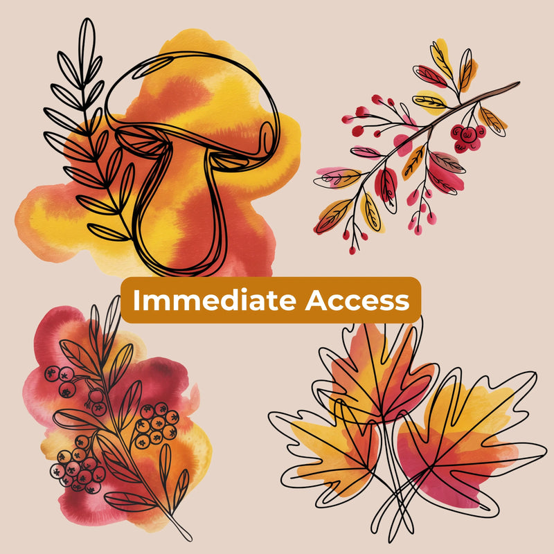 Fall Doodle Minimalist Elements Clipart Bundle - CraftNest - Digital Crafting and Art