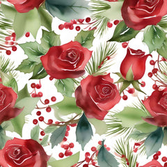 Christmas Roses Seamless Digital Paper - CraftNest - Digital Crafting and Art
