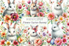 Flower Easter Bunny Clipart Bundle