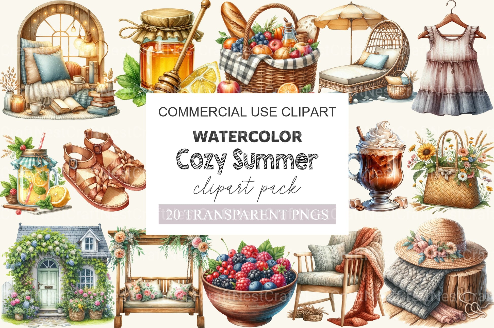 Cozy Summer Clipart Bundle 4 - CraftNest - Digital Crafting and Art