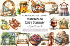 Cozy Summer Clipart Bundle 4 - CraftNest - Digital Crafting and Art