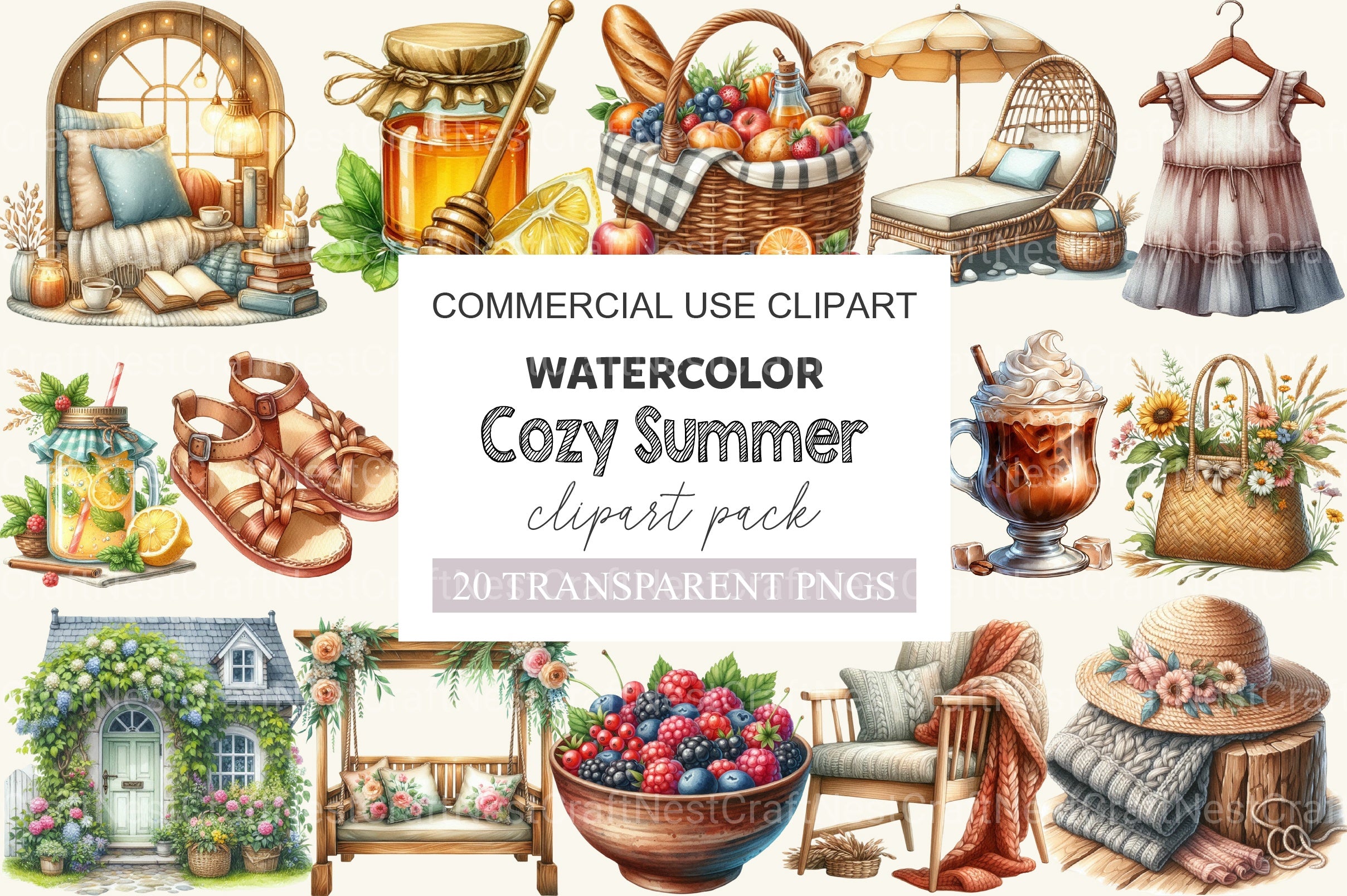 Cozy Summer Clipart Bundle 4 - CraftNest - Digital Crafting and Art
