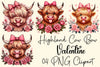 Highland Cow Valentine Clipart Bundle