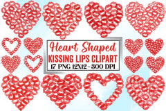 Heart Shaped Kissing Lips Clipart Bundle - CraftNest - Digital Crafting and Art
