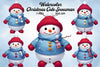Christmas Cute Snowman Clipart Bundle ,55