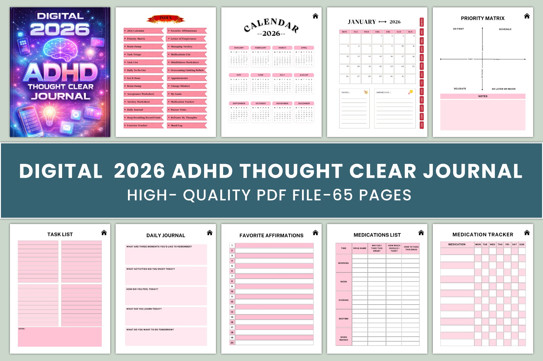 ADHD Thought Clear Journal