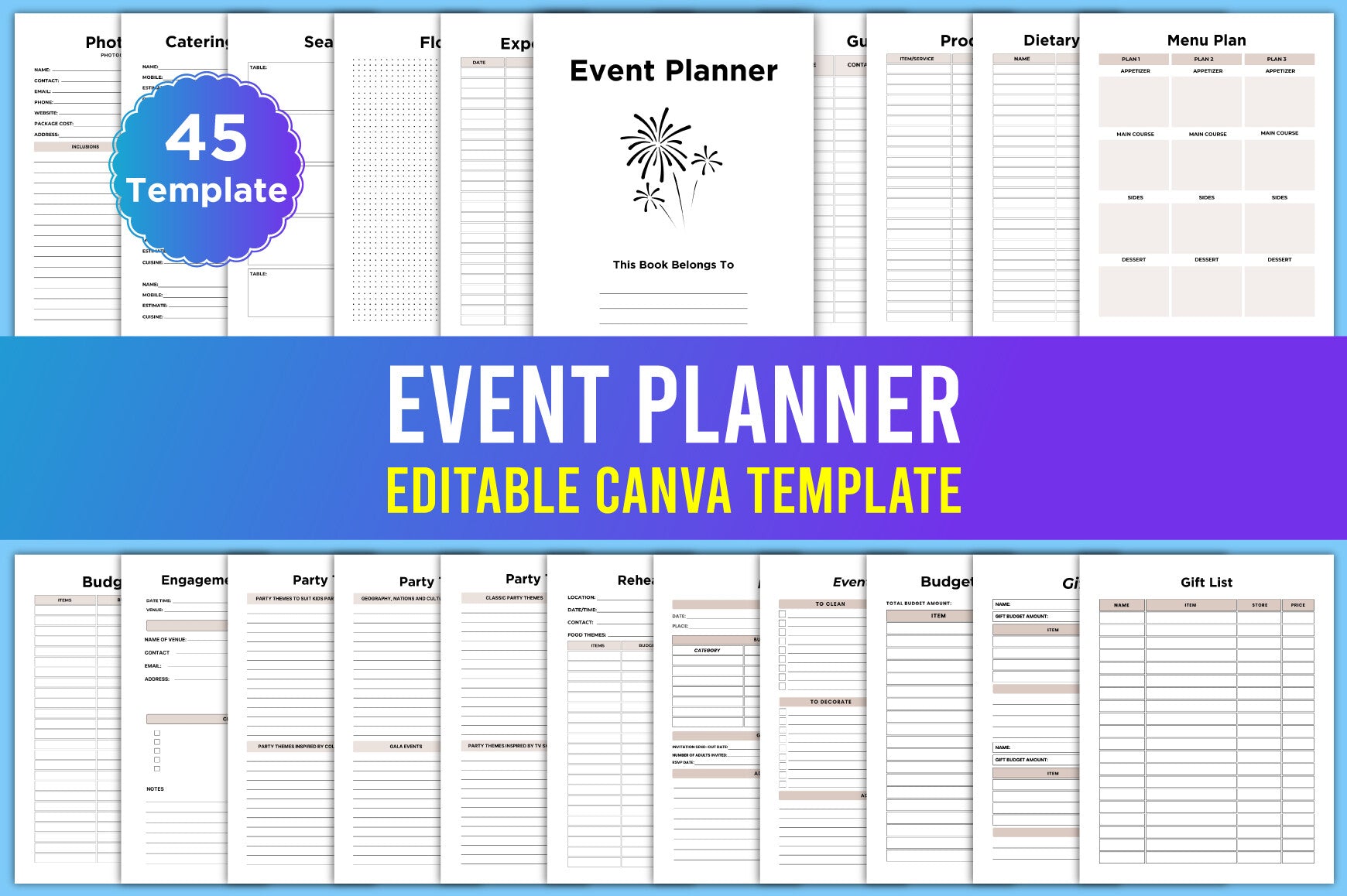 Editable Event Planner