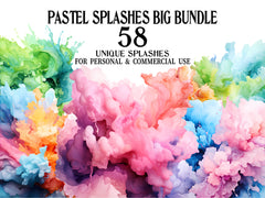 Pastel Splashes Clipart - CraftNest