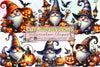 Cute Halloween Gnomes Clipart Bundle