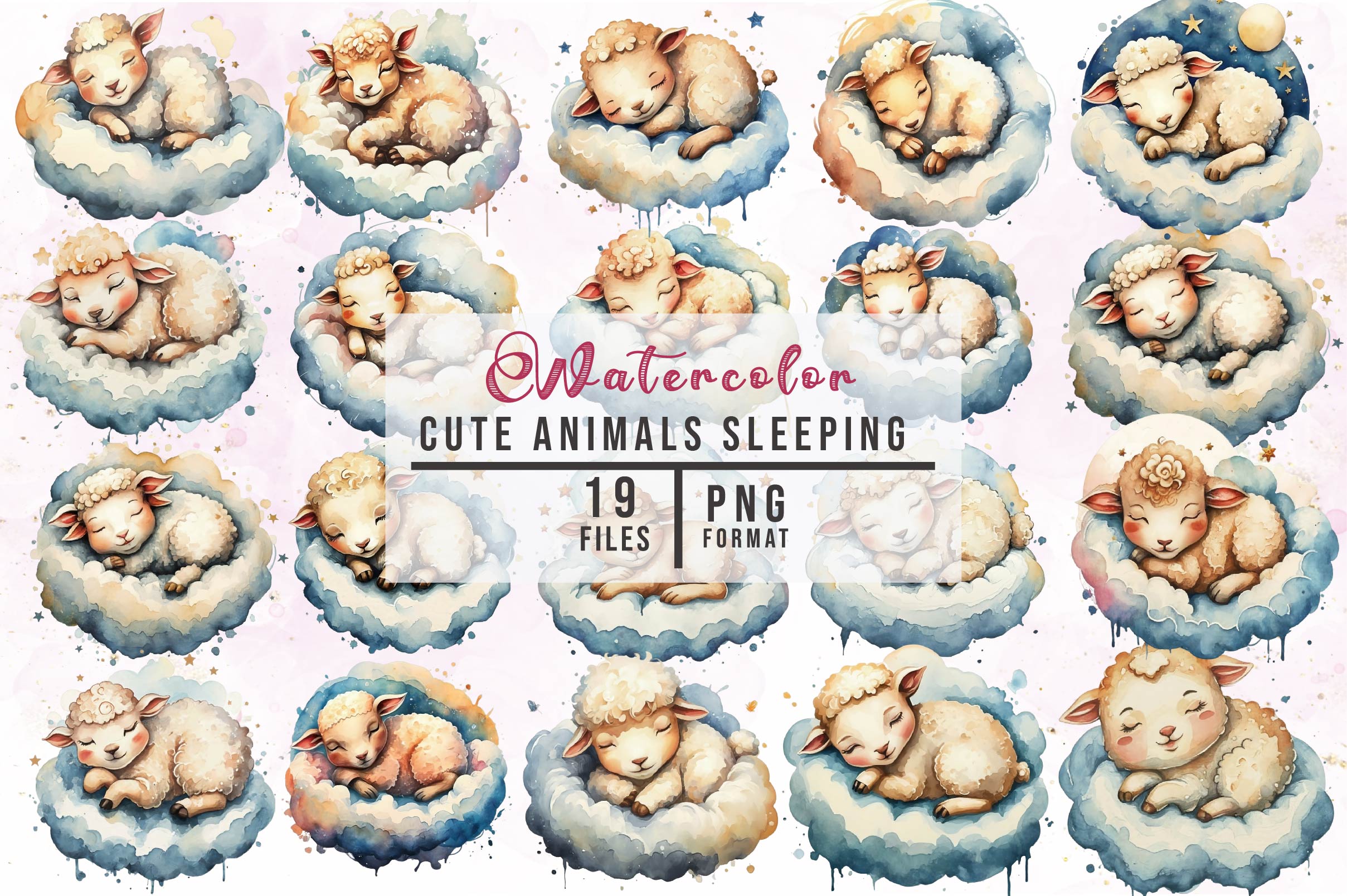 Baby Animals Sleeping Clipart Bundle - CraftNest - Digital Crafting and Art