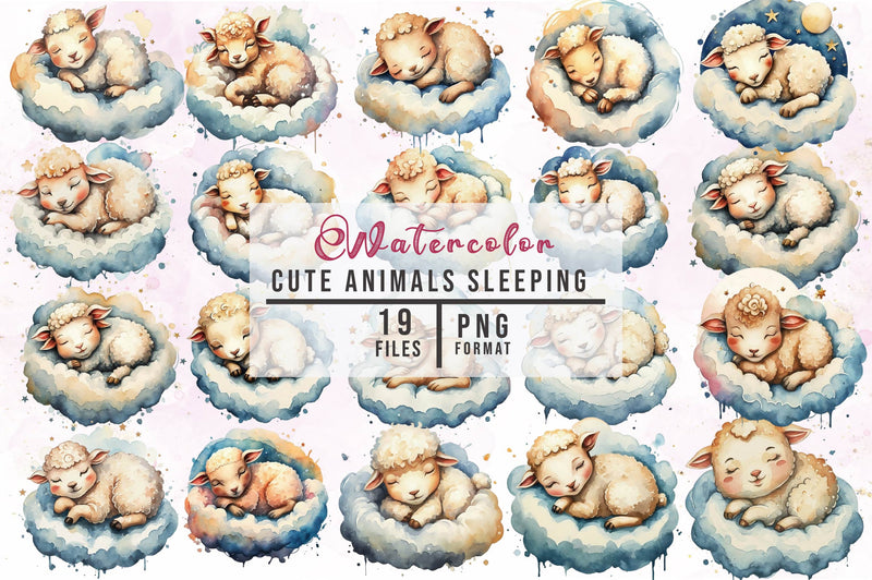 Baby Animals Sleeping Clipart Bundle - CraftNest - Digital Crafting and Art