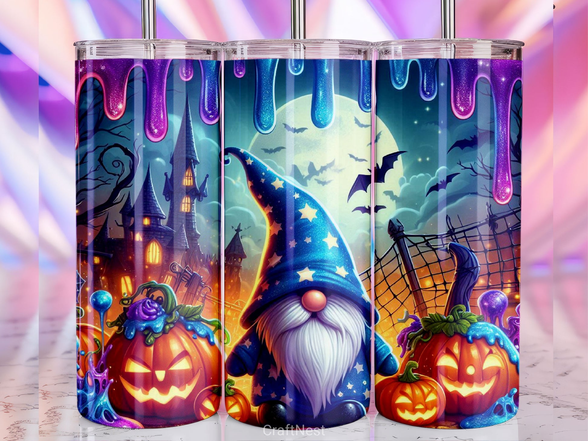 Halloween Gnome Tumbler Wrap Bundle 12 - CraftNest - Digital Crafting and Art