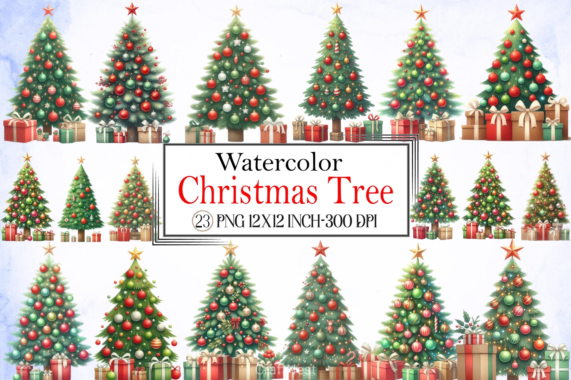 Christmas Tree Clipart Bundle 8 - CraftNest - Digital Crafting and Art