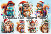 Christmas Cute Squirrel Clipart Bundle