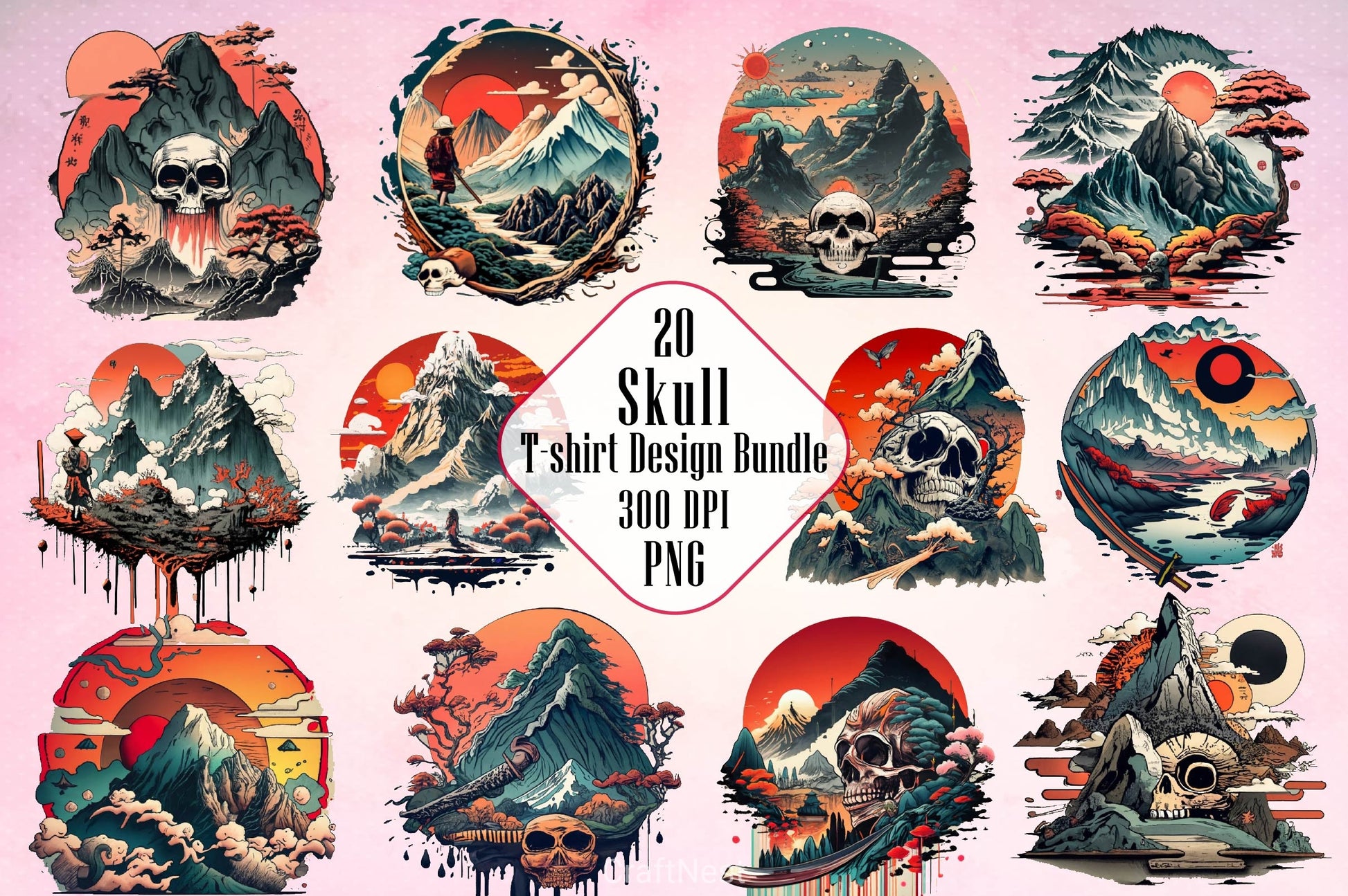 Skull T Shirt Design Clipart Bundle - CraftNest - Digital Crafting and Art